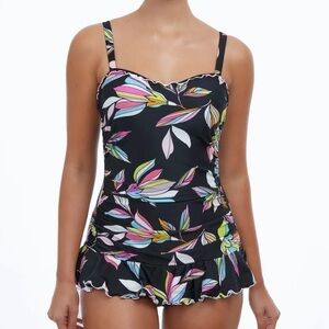 Profile by Gottex BLACK MULTI Monaco D-Cup One-Piece Swimdress